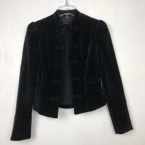 Vintage BCBG Velvet Military Cut black Blazer